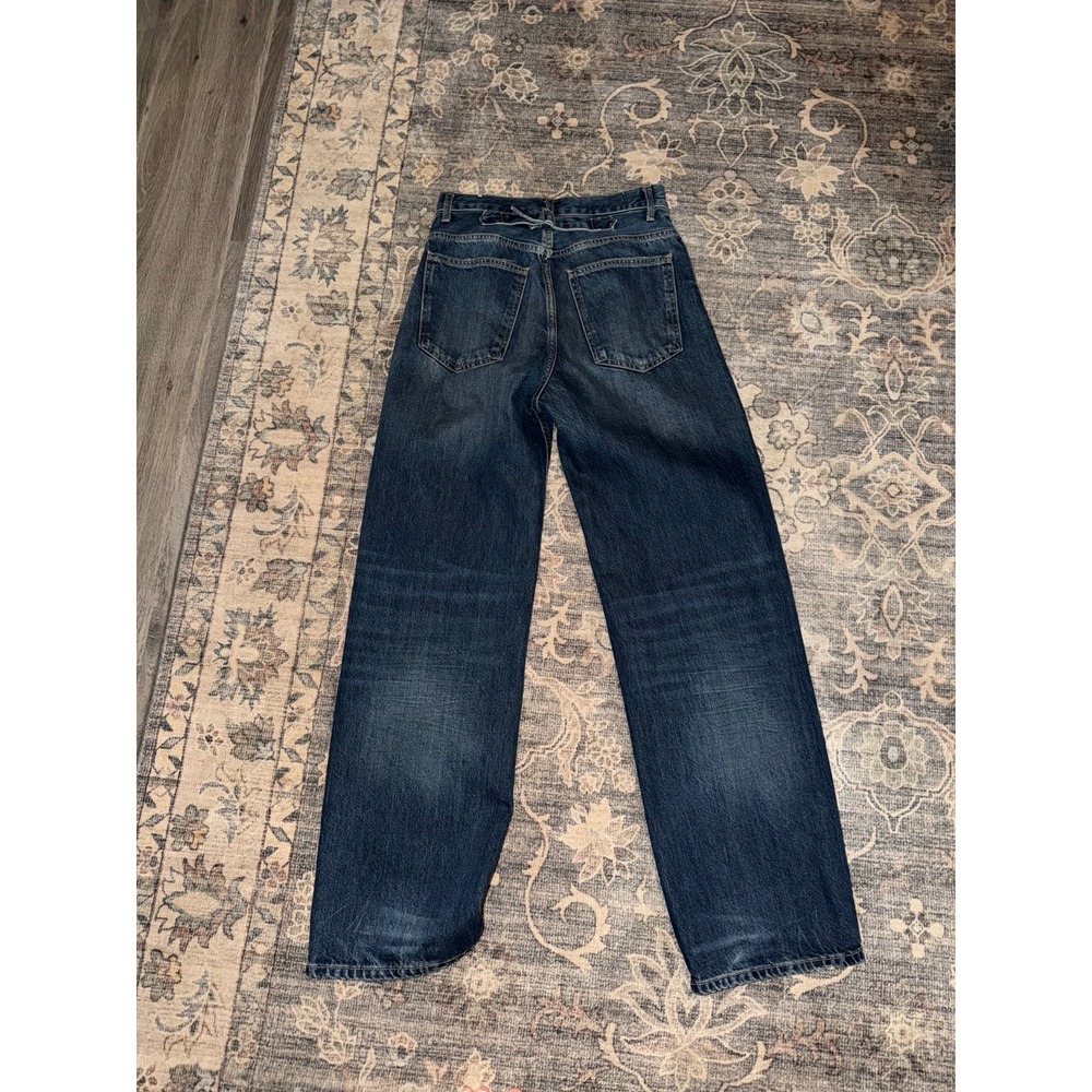 Zara Cinch Baggy Dark Wash Jeans